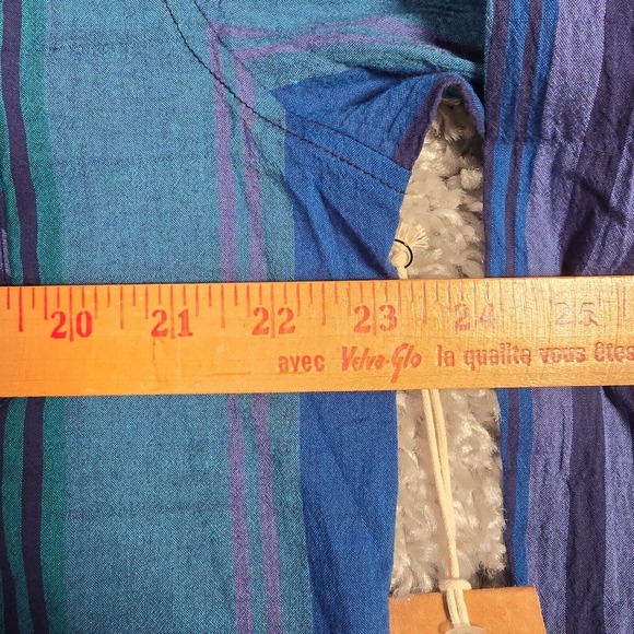 Escape by‎ Habitat Shirt Womens Medium Button Up Long Sleeve Stripe Lightweight - Picture 10 of 13